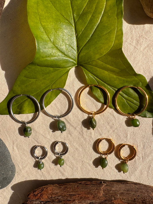 Canadian Jade Hoop Earrings