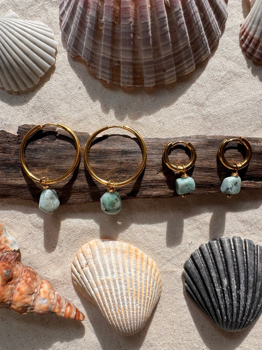Larimar Hoop Earrings