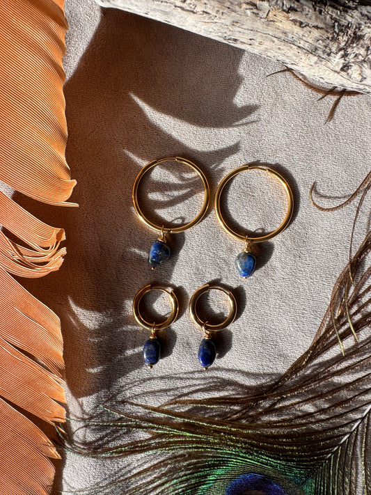 Lapis Lazuli Hoop Earrings