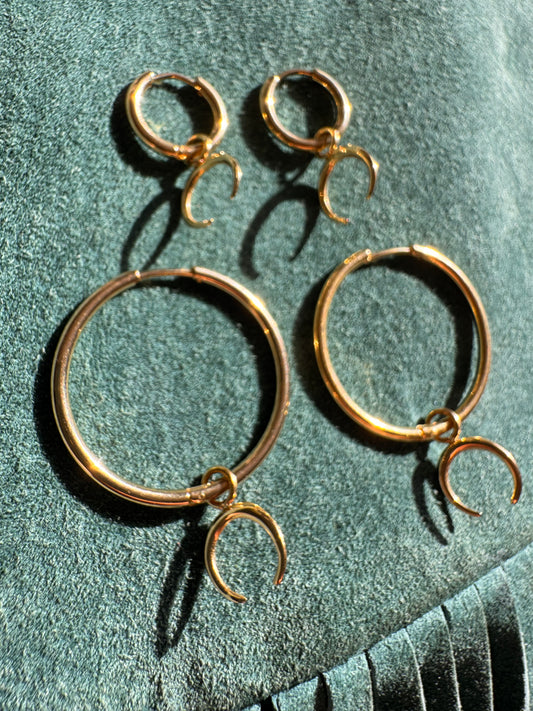 Moon Hoop Earrings