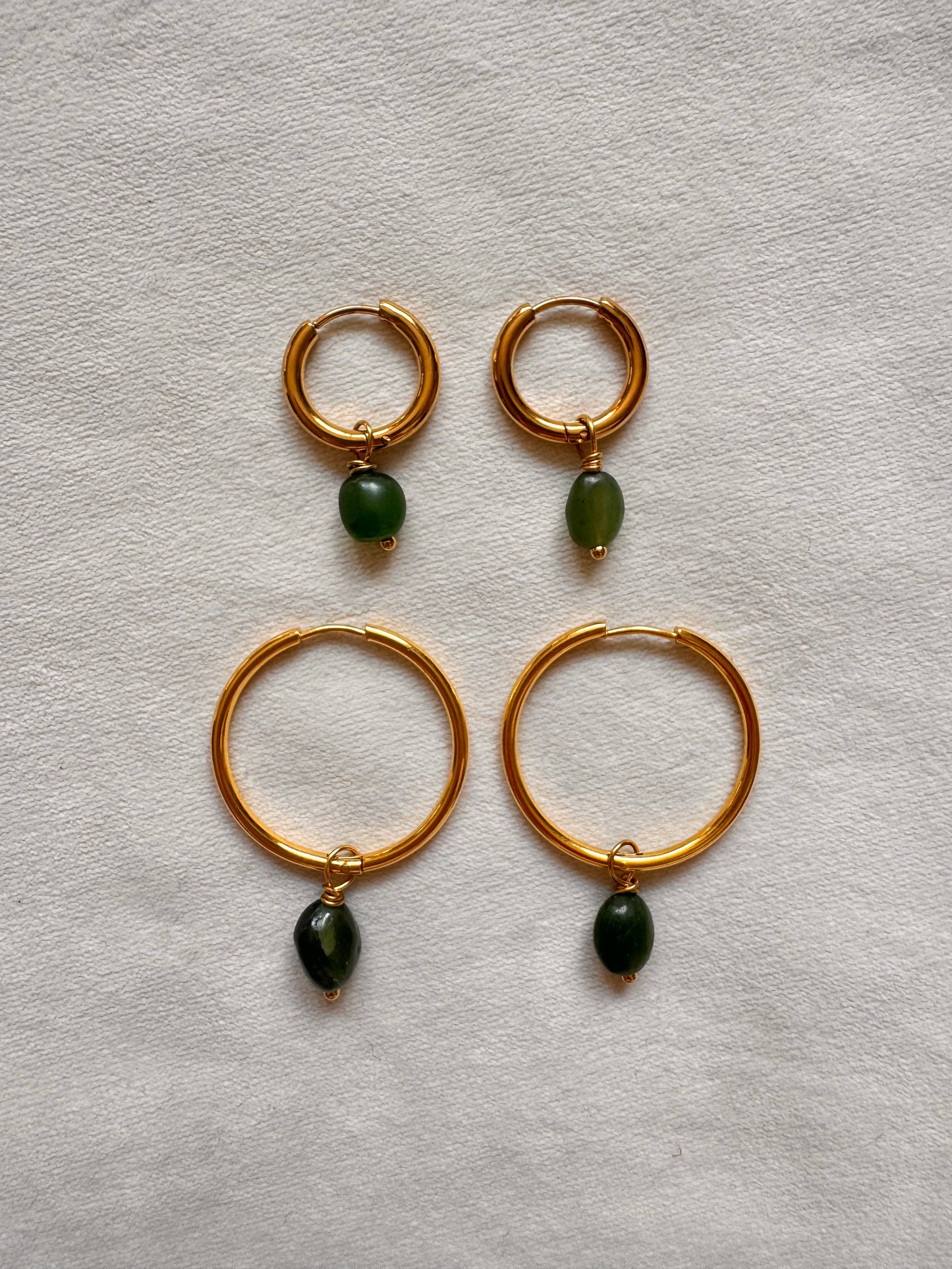 Canadian Jade Hoop Earrings