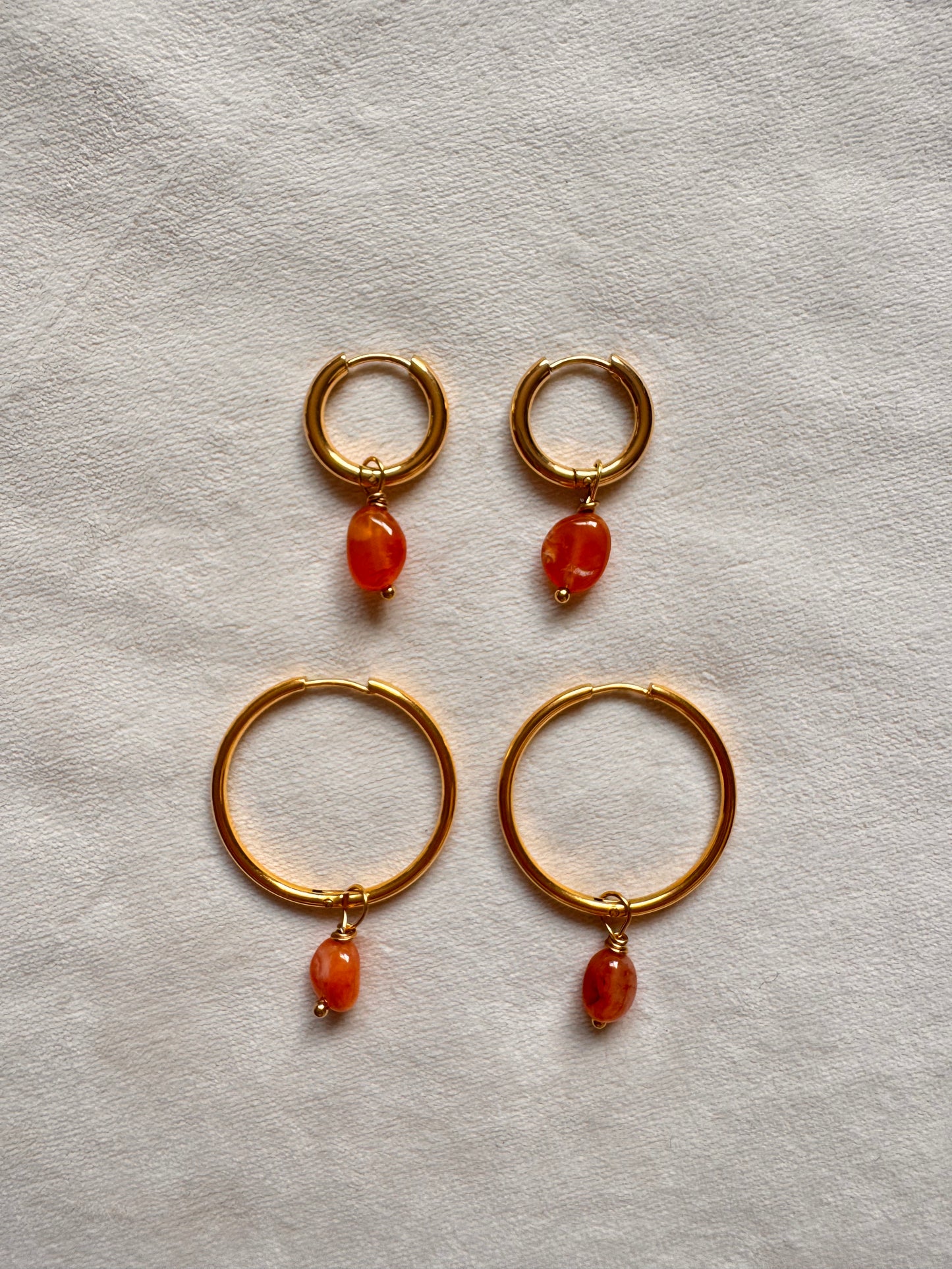 Carnelian Hoop Earrings