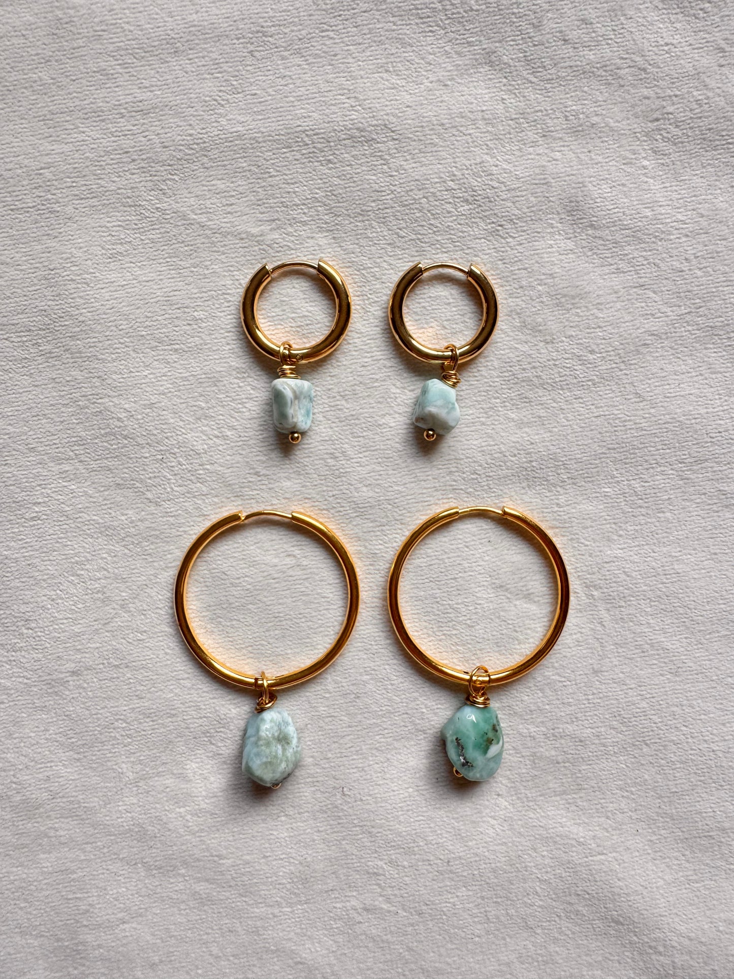 Larimar Hoop Earrings