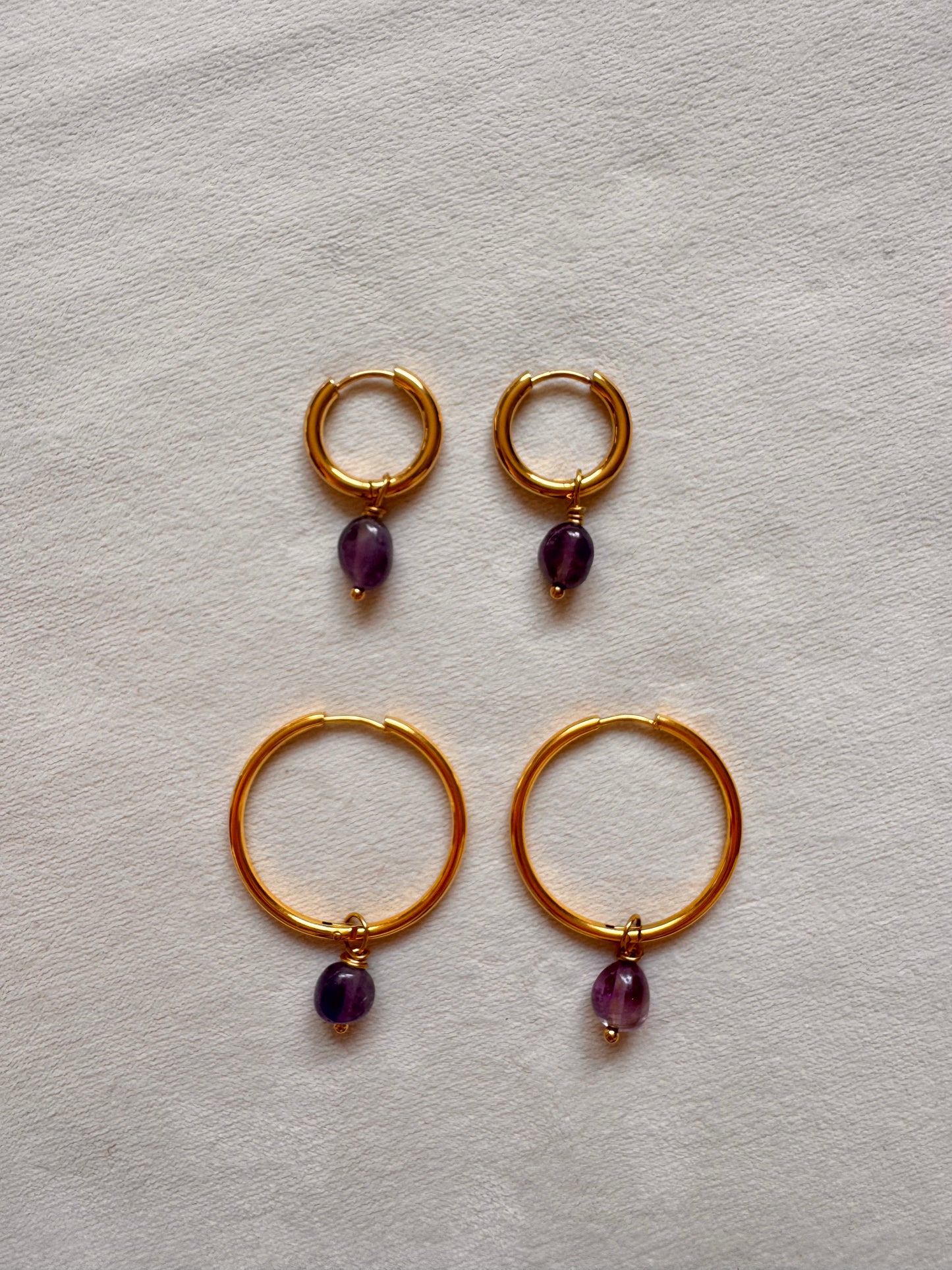 Amethyst Hoop Earrings