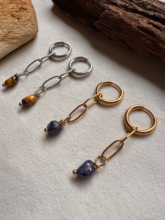 Crystal Drop Chain Earrings