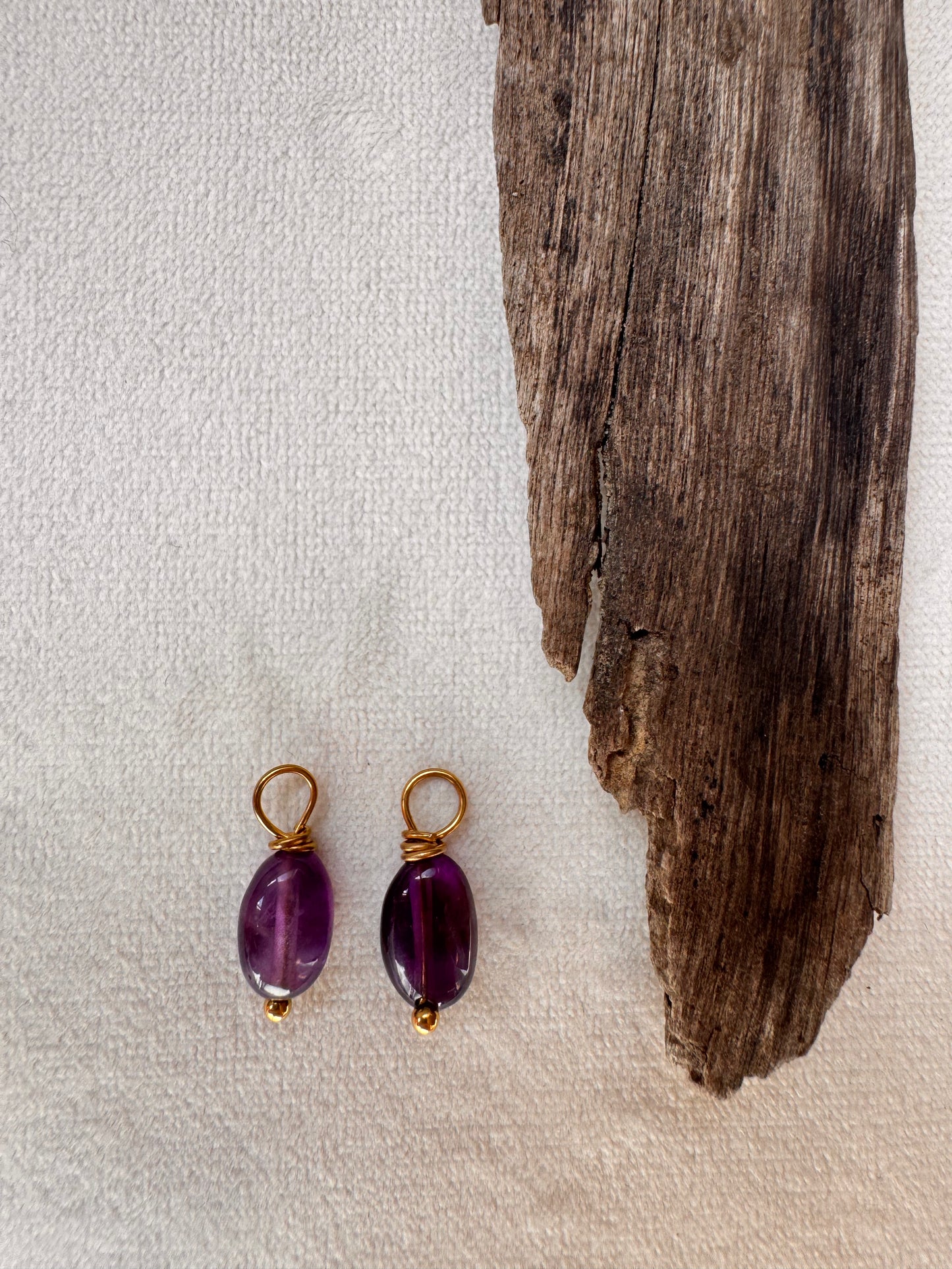 Amethyst Earring Charm Only