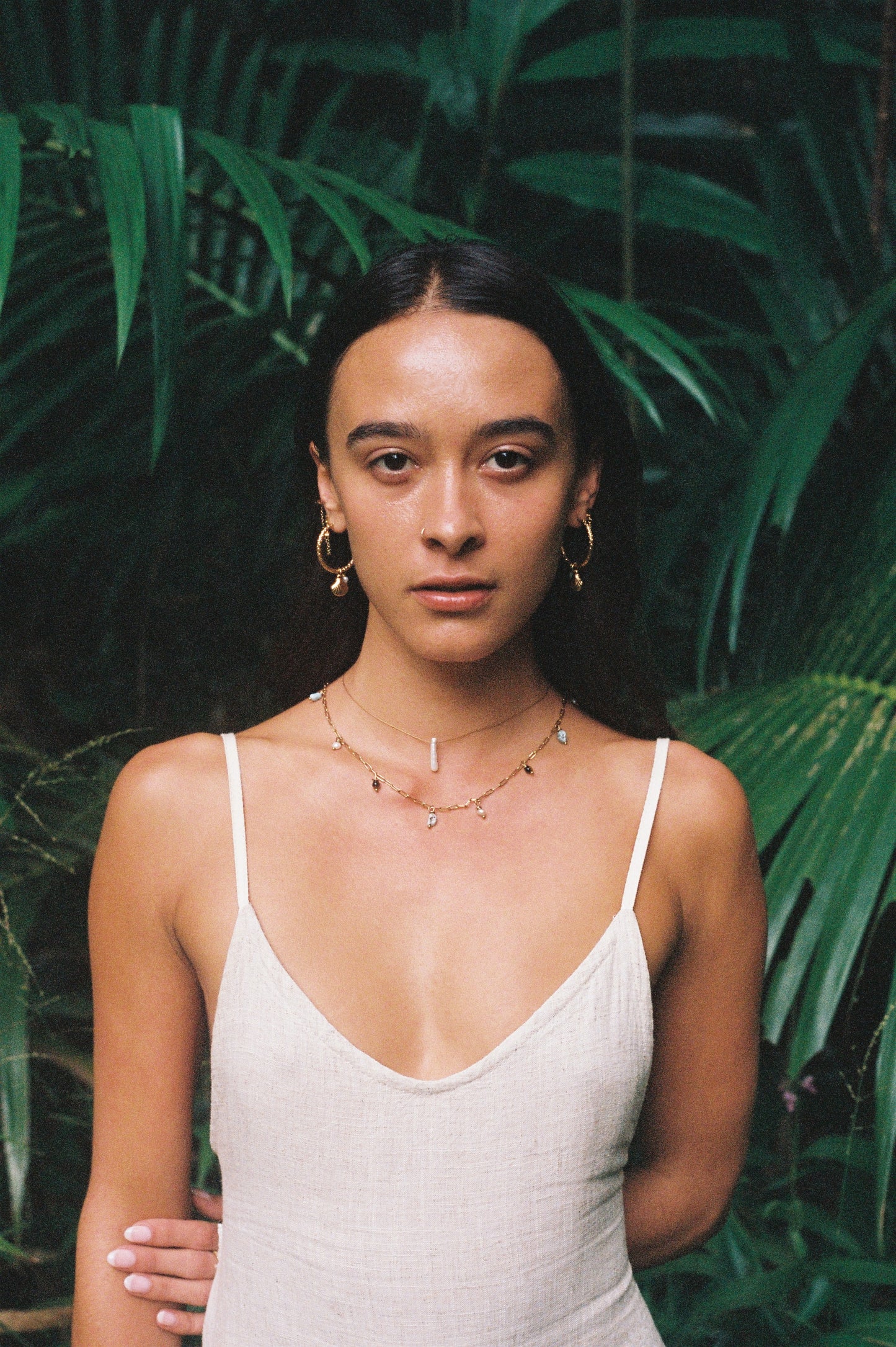 【Single Piece】True Eyes Chain Studs – Peridot