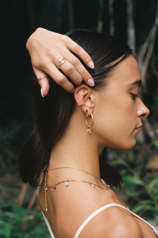 【Single Piece】True Eyes Chain Studs – Peridot