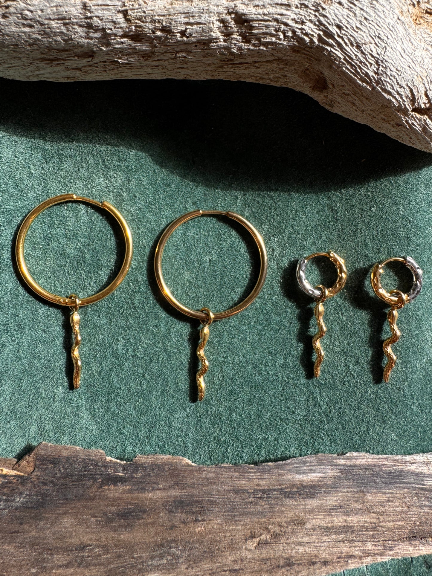 Tiny Snake Hoop Earrings