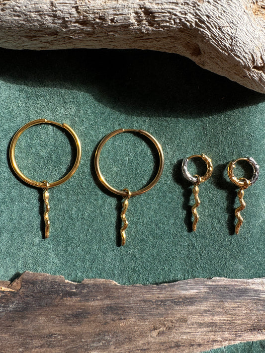 Tiny Snake Hoop Earrings