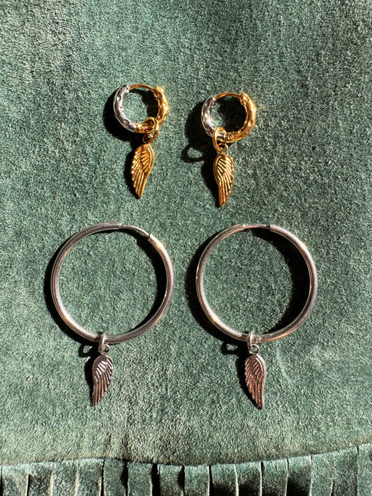 Angel Wing Hoop Earrings
