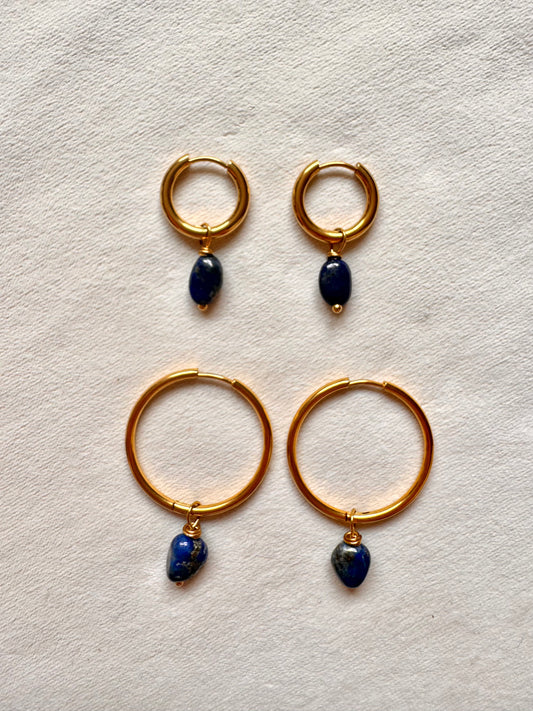 Lapis Lazuli Hoop Earrings