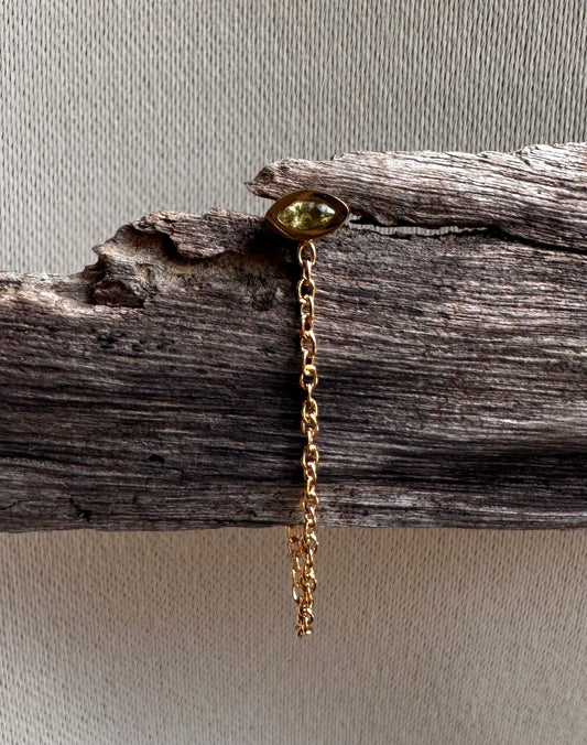 【Single Piece】True Eyes Chain Studs – Peridot