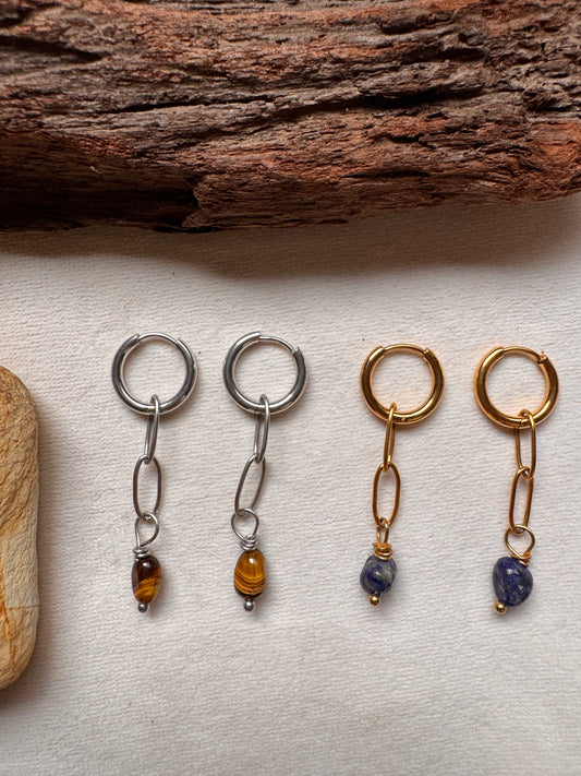 Crystal Drop Chain Earrings