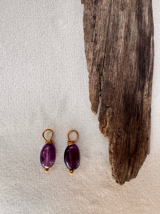 Amethyst Earring Charm Only