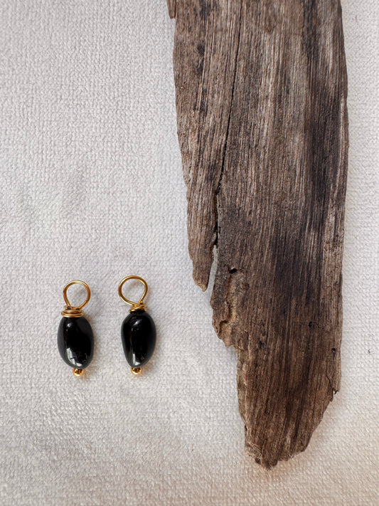 Black Obsidian Earring Charm Only