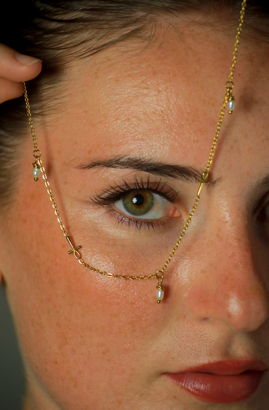 the Ankh Chain Necklace - with Pearl