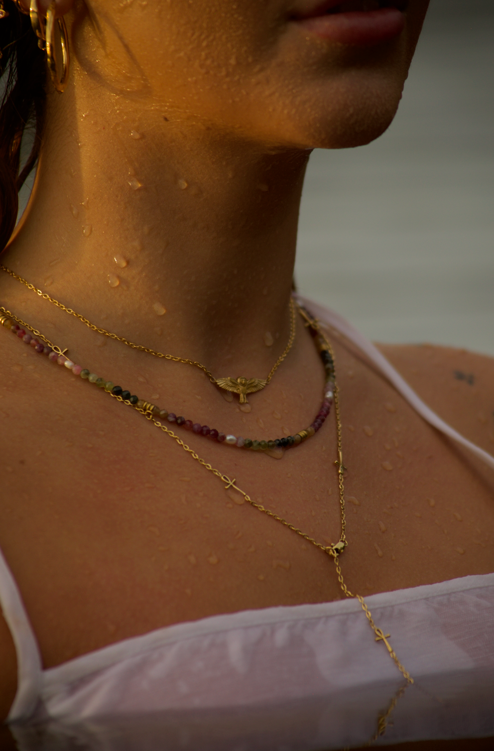 the Ankh Chain Necklace - with Pearl