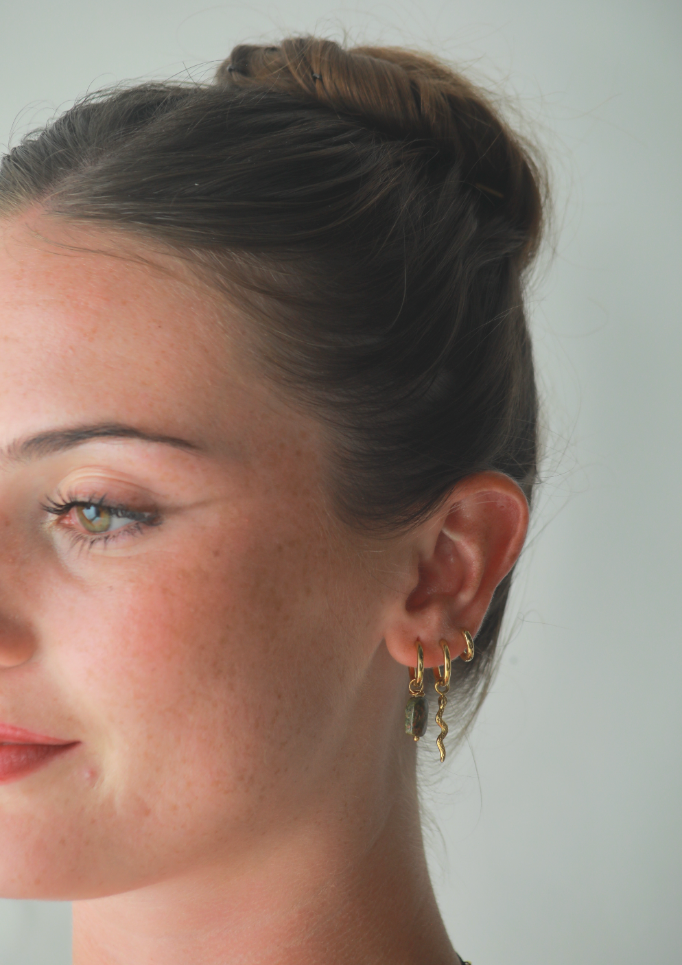 Tiny Snake Hoop Earrings