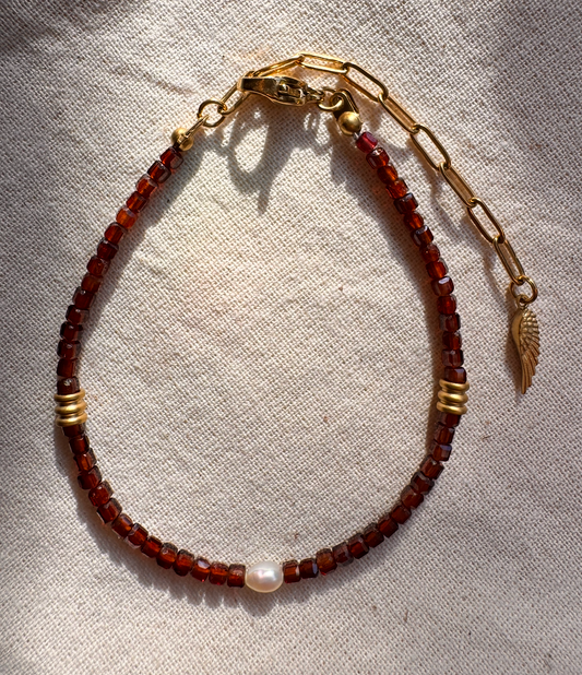 Seed of Fire – Orange Brown Ruby bracelet